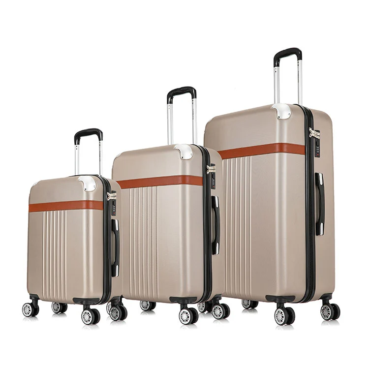 ফাক্স লেদার স্ট্র্যাপড ABS রেট্রো লাগেজ